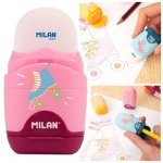 Temperówka z gumką do mazania WROTKI Milan RÓŻOWA (4701116RL)