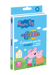Kredki ołówkowe trójkątne grube JUMBO 10 kolorów ŚWINKA PEPPA Astra (312024054)