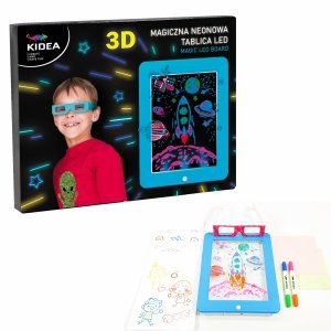 Magiczna neonowa tablica 3D LED KIDEA niebieska (MNT3DLKAN)