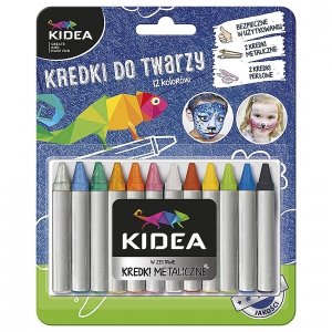  Kredki do malowania twarzy 12  kolorów KIDEA (KDT12KA)