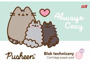 Blok techniczny BIAŁY A4 PUSHEEN Kot Kotek 10 KARTEK  (63307)