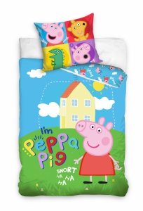 Pościel bawełniana Świnka Peppa 140 x 200 cm komplet pościeli (PP213001)