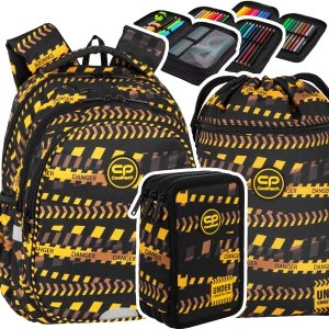 ZESTAW 3 el. Plecak wczesnoszkolny CoolPack JERRY 21 L strefa robót, DON`T DO IT (F029825SET3CZ)