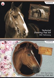 Blok techniczny + rysunkowy A4 HORSES Konie (299164+299163)