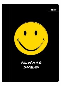 TECZKA rysunkowa A4 z gumką FUN SMILE CZARNA (18411)