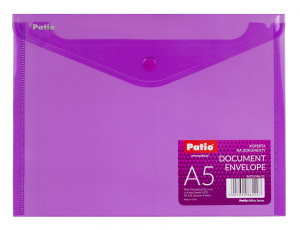 Teczka koperta transparentna na dokumenty A5 PATIO  fioletowa (PAT3139A/N/12)