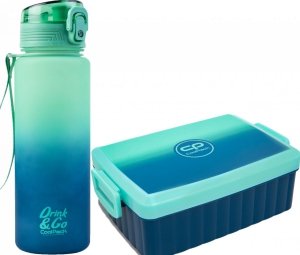 Zestaw bidon i śniadaniówka CoolPack BRISK niebieskie ombre, BLUE LAGOON 600 ml (56117CP+Z07690)