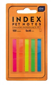 Zakładki indeksujące INDEX PET NEON karteczki samoprzylepne (46223) 