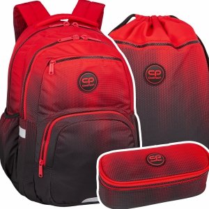 ZESTAW 3 el. Plecak CoolPack PICK  23 L czerwone ombre, GRADIENT CRANBERRY (F099756SET3CZ)