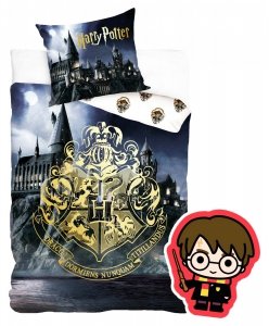 ZESTAW 2 el. Pościel bawełniana 160 x 200 cm + PODUSZKA Harry Potter (HP202019SET2CZ)