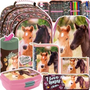 ZESTAW 7 el. Plecak szkolny I Love Horses KONIE (PL15BKO24SET7CZ)