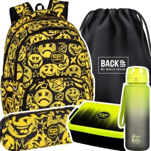 ZESTAW 5 el. Plecak CoolPack PICK  23 L emotikony, BE HAPPY (F099808SET5CZ)