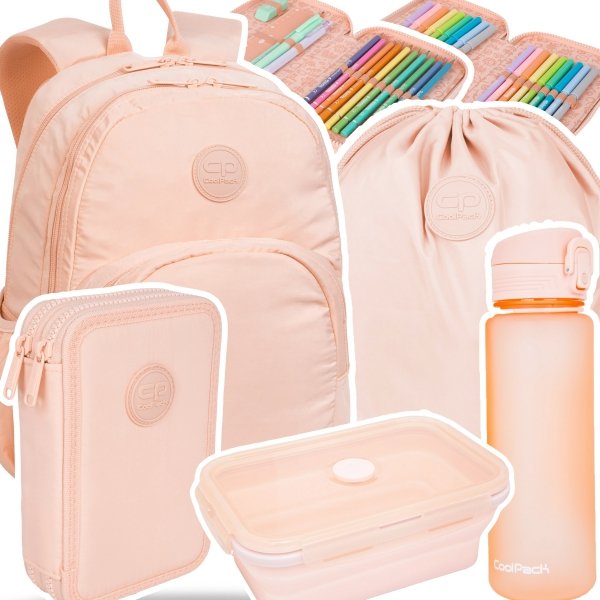 ZESTAW 5 el. Plecak CoolPack RIDER  27 L PASTEL / POWDER PEACH (F109650SET5CZ)