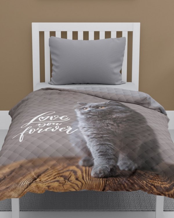 Narzuta dziecięca na łóżko CAT Kot Kotek 170 x 210 cm (K076)