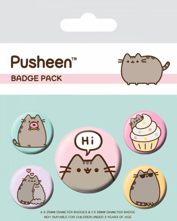 ZESTAW PRZYPINEK PUSHEEN przypinki 5 SZTUK Kot Kotek (BP80624)