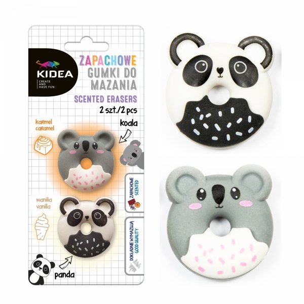 6x Gumka gumki do mazania zapachowe MISIE KOALA PANDA KOTEK LAMA Kidea (GMZM2KASET3CZ)