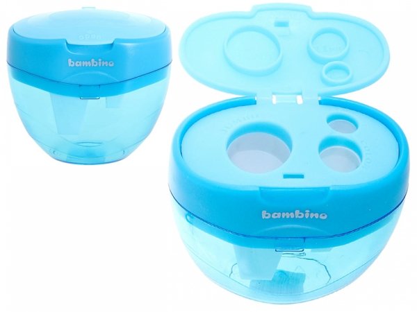 Temperówka potrójna plastikowa z pojemnikiem BAMBINO (03042)