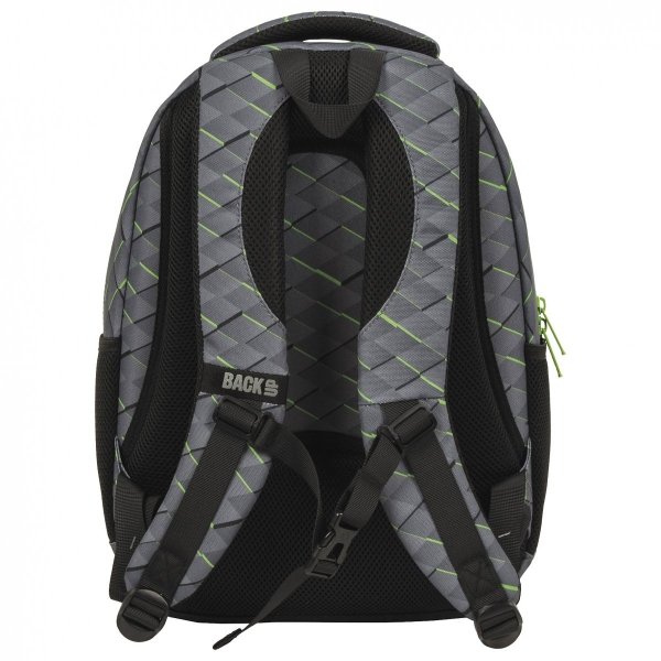Plecak szkolny młodzieżowy BackUP 26 L zielone wzory, PIXEL (PLB5O53)