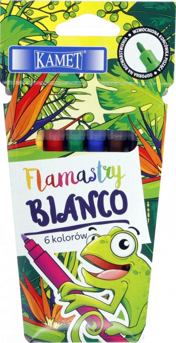 Pisaki zmywalne flamastry BIANCO 6 kolorów KAMET (04033)