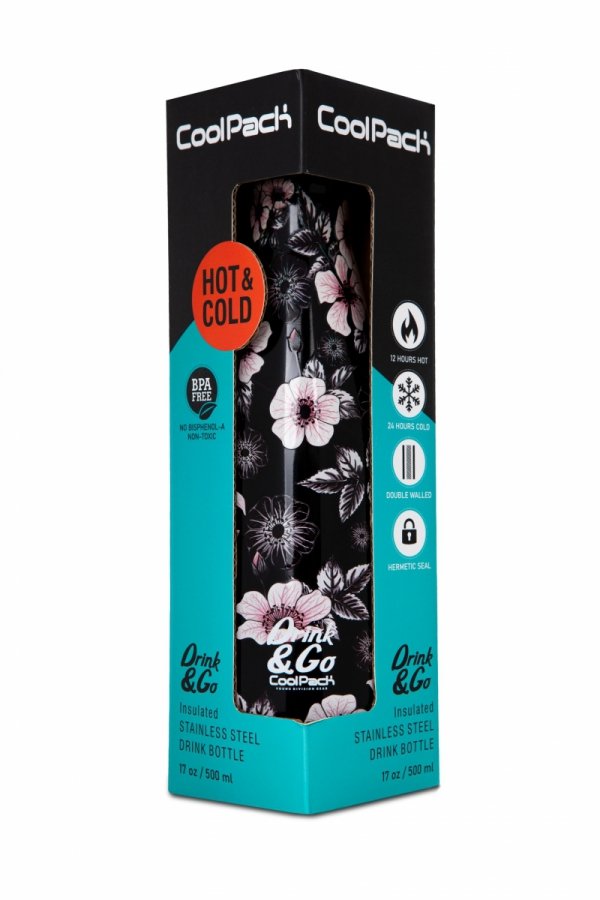 Bidon Drink&amp;Go butelka termiczna CoolPack 500ml kwiaty, HELEN (Z04744)