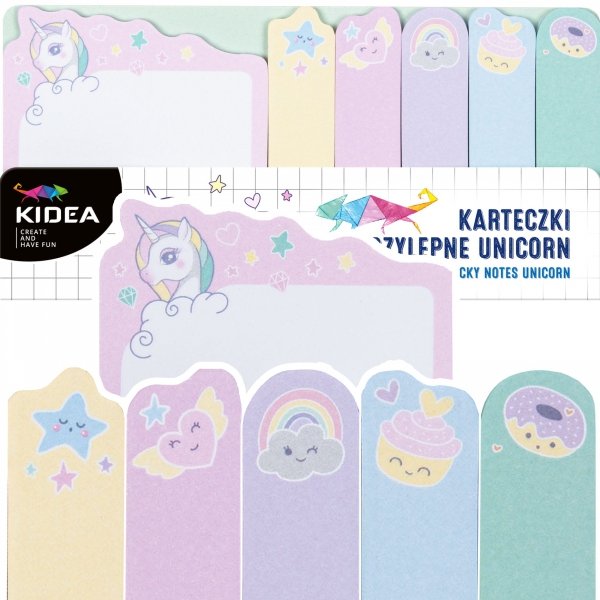 Zakładki indeksujące KIDEA karteczki samoprzylepne UNICORN Jednorożec (KASUIKA)