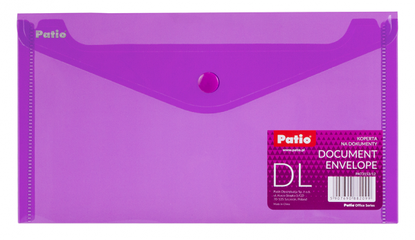 Teczka koperta transparentna na dokumenty DL PATIO fioletowa (PAT3153/N/12)