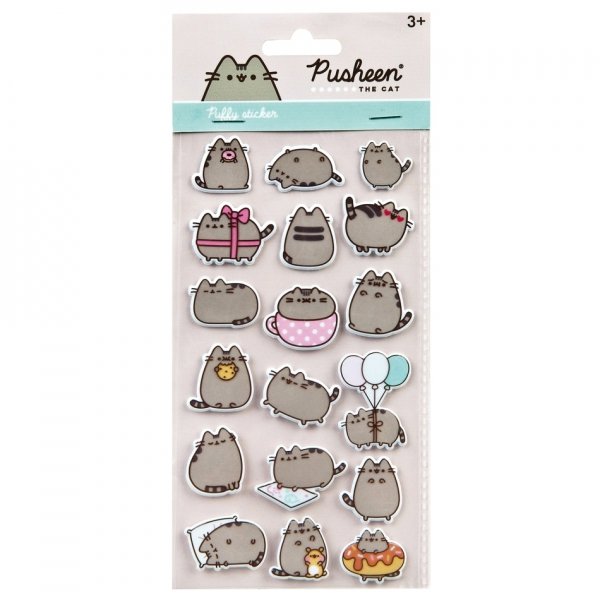 NALEPKI NAKLEJKI PUSHEEN PUFFY 18 SZTUK WYPUKŁE (PUSH0080)