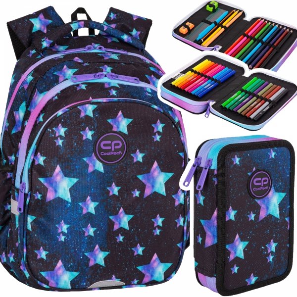 ZESTAW 2 el. Plecak wczesnoszkolny CoolPack JERRY 21 L gwiazdy, STAR NIGHT (F029830SET2CZ)