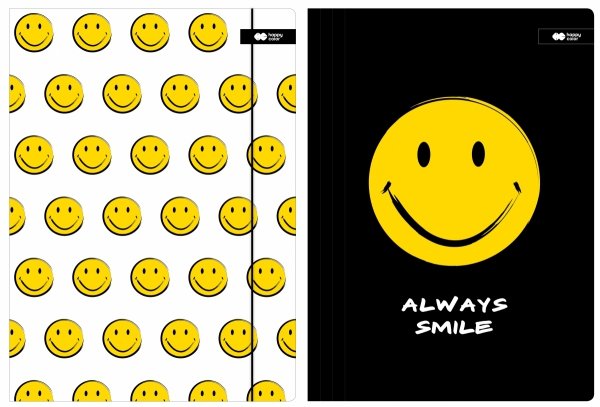 2x TECZKA rysunkowa A4 z gumką FUN SMILE BIAŁA (18411SET2CZ)