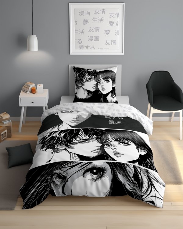 Pościel świecąca w ciemności MANGA Anime 140 x 200 cm (5207)