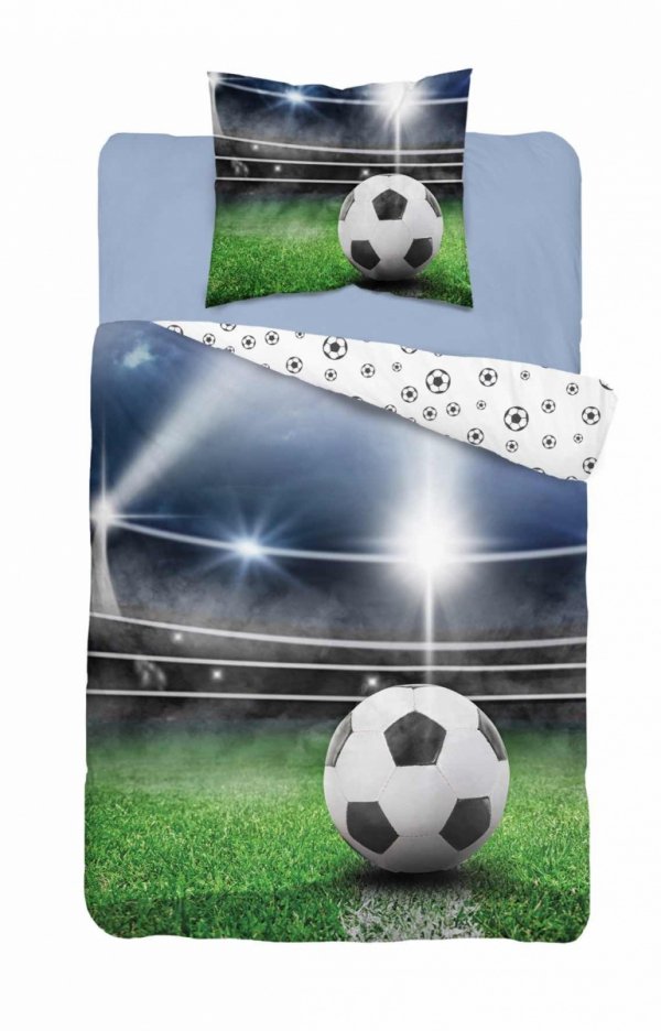 Pościel bawełniana FOOTBALL Piłka nożna 140 x 200 cm komplet pościeli (5155A)