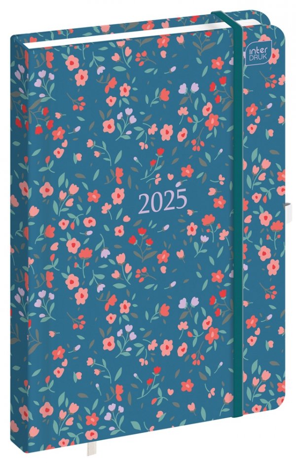 Kalendarz książkowy A5 FLOWERS Kwiaty 192 strony 2025 (58448)