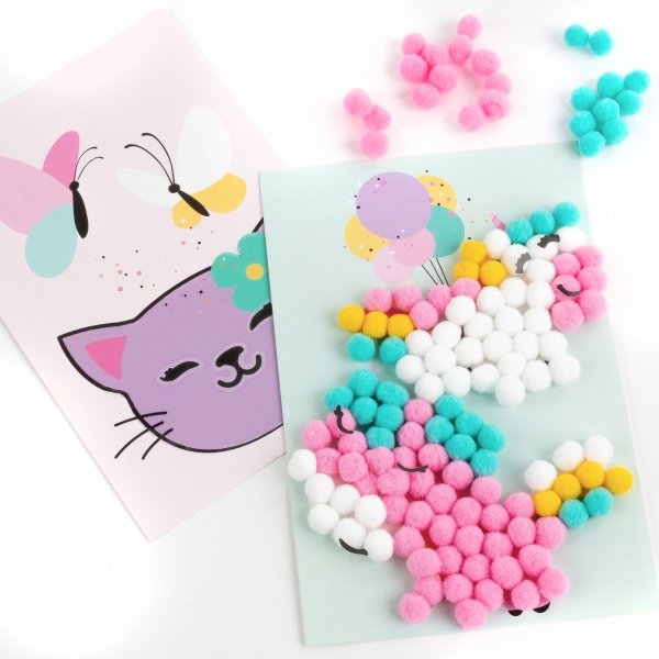 Pomponiaste wyklejanki UNICORN Jednorożec KIDEA (POWUKA)