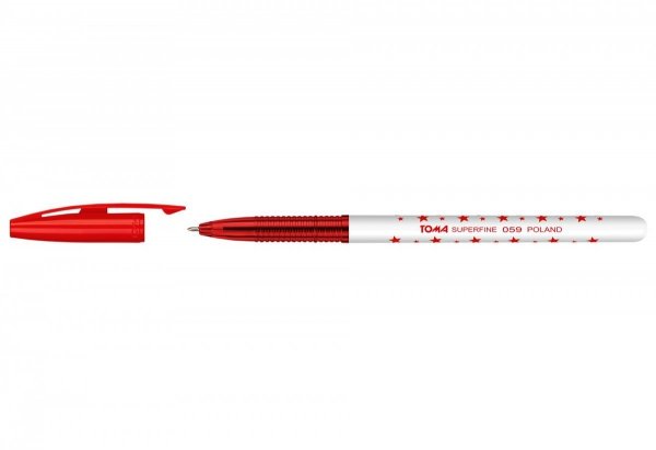 20x Długopis w gwiazdki 0,5 mm TOMA, czerwony (TO-059-35SET20)