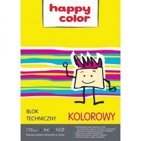 BLOK TECHNICZNY A4 kolorowe kartki HAPPY COLOR (06439)