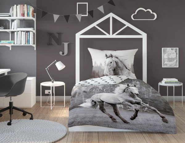 Pościel HORSES Konie Koń 140 x 200 cm komplet pościeli (3627A)