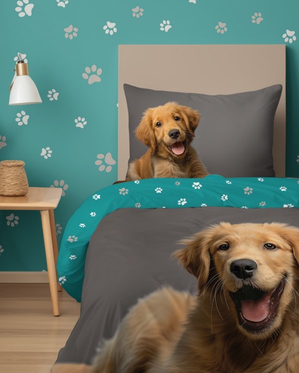 Pościel bawełniana DOGS Piesek 140 x 200 cm komplet pościeli (5151A)