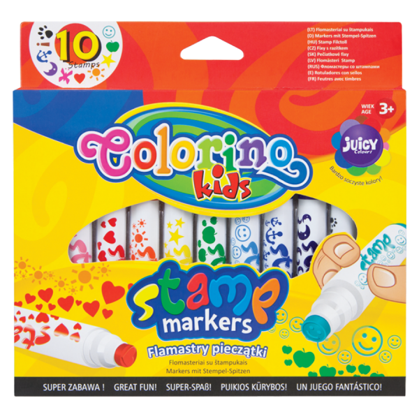 Flamastry pieczątki stempelki COLORINO KIDS 10 sztuk (34623PTR)