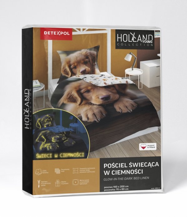 Pościel świecąca w ciemności DOG PIESEK 140 x 200 cm komplet pościeli (4904A)
