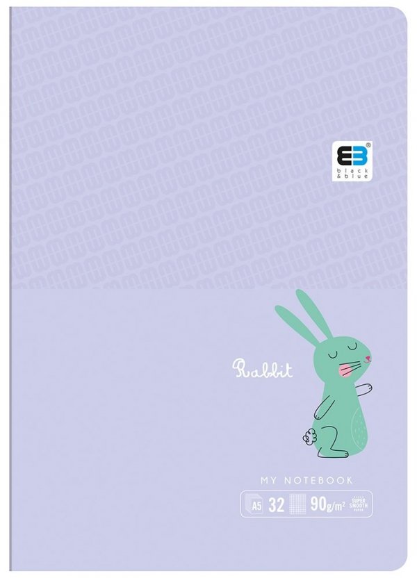 Zeszyt A5 w kolorową linię 32 kartek RABBIT króliczek (61311)
