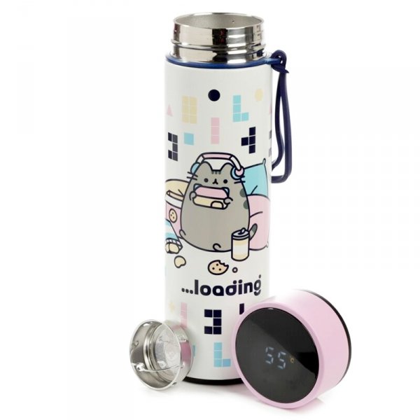 BUTELKA TERMICZNA PUSHEEN 530 ML Z TERMOMETREM TERMOS (BOT149)