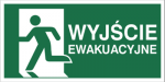 Znak wyjście ewakuacyjne w lewo  E01-WE Płyta Foto 150X300  D