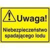 Znak UWAGA! Niebezpieczeństwo spadającego lodu P.Z. 319-37