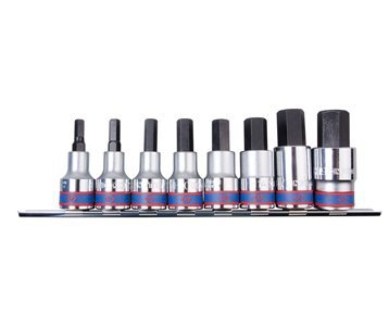 ZESTAW NASADEK Z KOŃCÓWKĄ HEX 1/2&#039;&#039; 9 CZ. KRÓTKIE 6 - 19MM