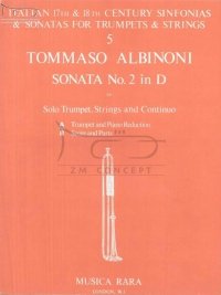 Albinoni Tommaso: Sonata No.2 in D (for Trumpet, Strings and Continuo) -Trumpet and Piano Reduction (trąbka i wyciąg fortepianowy)