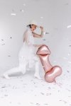 Balon foliowy Penis, 55.5x112 cm, różowe złoto (1 karton / 50 szt.)