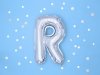 Balon foliowy Litera ''R'', 35cm, srebrny