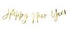 Baner Happy New Year, złoty, 66x18cm