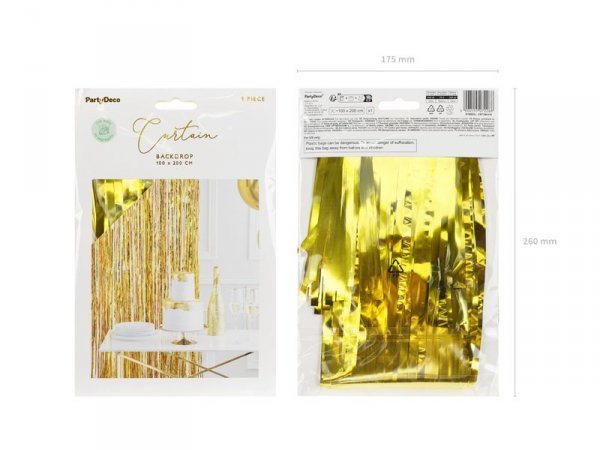 Kurtyna Party, złoty, 100x200cm