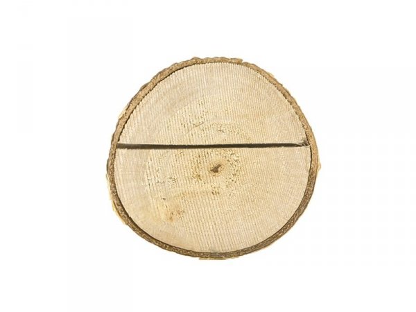 Drewniane podstawki pod wizytówki, śr. 3-4cm (1 op. / 6 szt.)